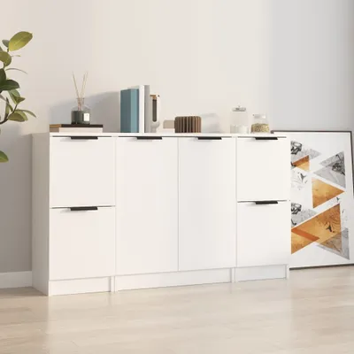 Obrázok produktu pre vidaXL Príborníky 3 ks. Biely výrobok z dreva