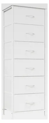 Produktbild von Kommode mit Stoffschubladen für Schlafzimmer, Wohnzimmer und Flur, 6 Schubladen, Weiß