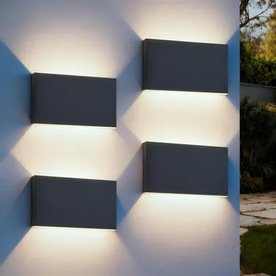 LED-Wandleuchte 4er-Pack, Alu, IP54, 6W, 3000K/4000K/6000K