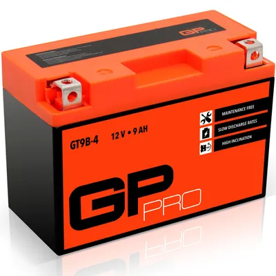 Produktbild von Gel-Batterie GP-PRO GT9B-4 12 V 9 Ah 120 A Rollerbatterie Motorradbatterie