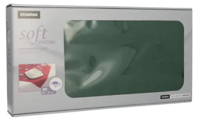 Image de PAPSTAR 82331 20 PAPSTAR Tischdecken soft selection 82331 dunkelgrün 80,0 x 80,0 cm
