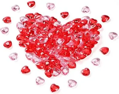 Produktbild von 500 Stk 12mm Herz-diamantkristalle - Herzdeko Rote/rosa Glitzernde Streudeko-konfetti Funkelnde Steine Und Diamanten Für Muttertagsdeko Valentinstag Hochzeit Dekoration DIY
