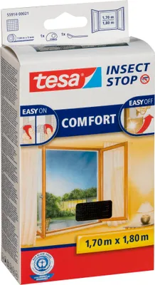 Image de Tesa Moustiquaire de fenêtre velcro 1,7X1,8m noir 55914