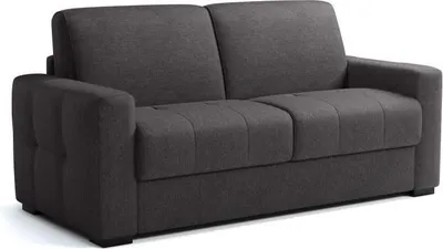 Image de Canapé convertible express - 3 places - EUREKA - Tissu como 22 Graphite - 200 x 102 x 95 cm