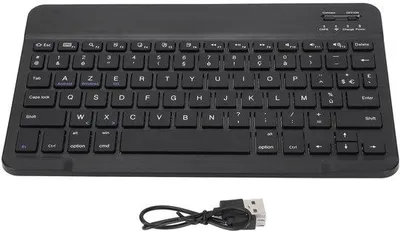 Immagine prodotto di Tastiera wireless per tablet/smartphone/laptop da 10 pollici - Sottile - Resistente all'acqua - Antiscivolo - Design a forbice