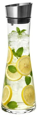 Wasserkaraffe mit Deckel, 1000 ml, Borosilikatglas, spülmaschinengeeignet