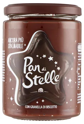 Produktbild von Haselnusscreme mit Keksen 380g - Pan di Stelle