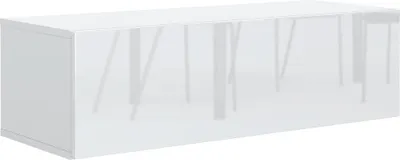 Produktbild von Mobelsta Tv Schrank 100 cm, Modern Fernsehschrank, Fernseher Tisch, Tv Board fur wohnzimmer,Fernsehtisch, Tv Lowboard Weiße Hochglanzfront 100x36,5x30cm
