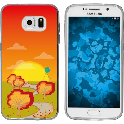 Produktbild von PhoneNatic Case kompatibel mit Samsung Galaxy S7 Silikon-Hülle Herbst Drache/Kite M2