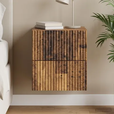 Produktbild von vidaXL Wandmontierter Nachttisch Altholz 33 x 34,5 x 40 cm