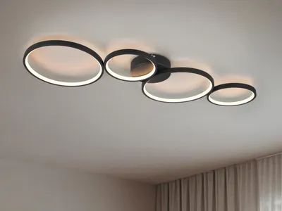 Immagine prodotto di Trio Rondo LED plafoniera 37W dimmerabile nero opaco bianco caldo