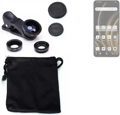 Produktbild von K-S-Trade Smartphone Kamera Linsen Set Kompatibel mit FreeYond F9S 3in1 Clip-On Kamera Adapter Macro Weitwinkel FishEye Fischauge Objektiv Linse
