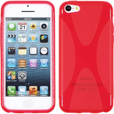 Produktbild von PhoneNatic Case kompatibel mit Apple iPhone 5c - rot Silikon Hülle X-Style + 2 Schutzfolien