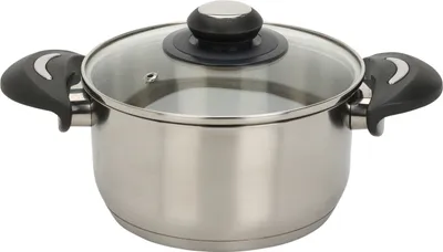 Produktbild von Kochtopf - Edelstahl - Ø 18 cm - mit Glasdeckel - 1800 ml