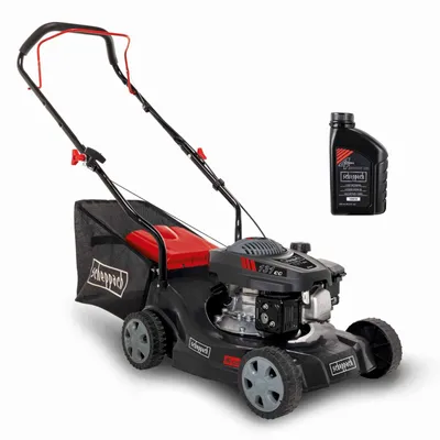 Produktbild von Scheppach Rasenmäher Benzin MP132-40 inkl. Öl | 3,3 PS Leistung | 40cm Schnittbreite | 3-fache Schnitthöhenverstellung | 35 Liter Fangkorb | leicht