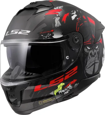 Produktbild von LS2 FF808 Stream II Angry Monkey Helm, schwarz matt/rot, 2XL (63/64)