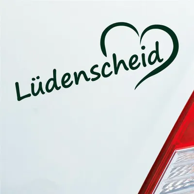 Produktbild von Auto Aufkleber Lüdenscheid Herz Stadt City Liebe Love 19,5x8 cm Dunkelgrün Sticker Heckscheibenaufkleber