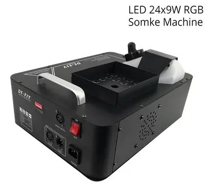 Image de Machine à effets de fumée RGB - 1500 W, 24 LED - Effet d'éclairage DMX - Pour scène et DJ - Prise européenne