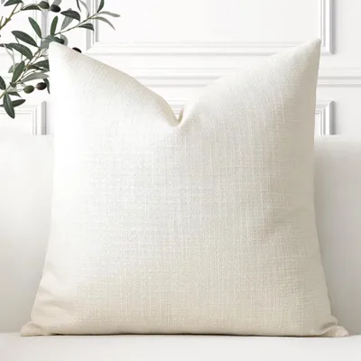 Productafbeelding van Kussensloop, 45x45 cm, linnenlook, crèmekleurig, 1 stuk