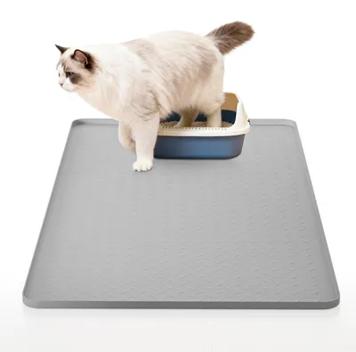 Immagine prodotto di Tappetino in silicone extra grande per lettiera per gatti, 130 x 65 cm, impermeabile e antiscivolo