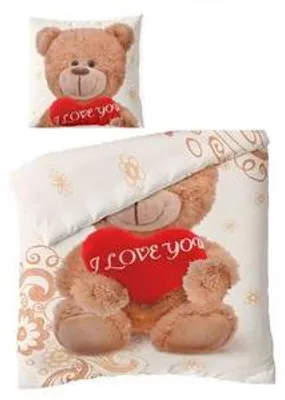 Produktbild von 4 tlg Winter Bettwäsche Microfaser 135x200 cm Thermo Fleece Teddy Love