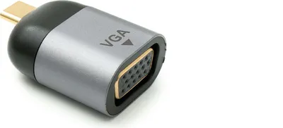Produktbild von SYSTEM-S VGA Adapter Buchse zu USB 3.1 Typ C Stecker Kabel in Grau