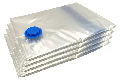 Produktbild von BURI 4x Vakuum Aufbewahrungsbeutel extra groß Vakuumbeutel 100x80 cm - Vakuum Kleiderbeutel für Bettdecken, Decken - Vakkumsäcke mit Luftdichtem Ventil