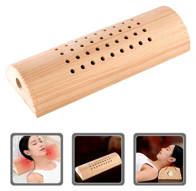 Produktbild von Ergonomisches Nackenkissen aus Holz für Schlaf und Entspannung