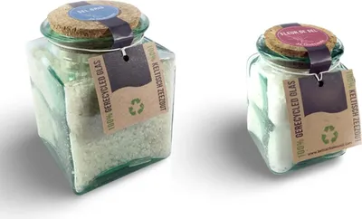 Produktbild von Keltisches Meersalz Geschenkset -Grob & Fleur de Sel in recycelten Gläsern mit Korkdeckel - Sustainable French Gourmet Salt Collection - Celtic Salt Products