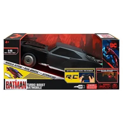 Imagen del producto de "The Batman", Batmóvil con función de aceleración turbo y capacidad para hacer "wheelies" (derrapes), modelo a control remoto