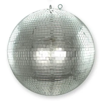 Produktbild von Spiegelkugel 40cm - Discokugel - 10x10mm Echtglas Spiegel - PROFI Serie - silber