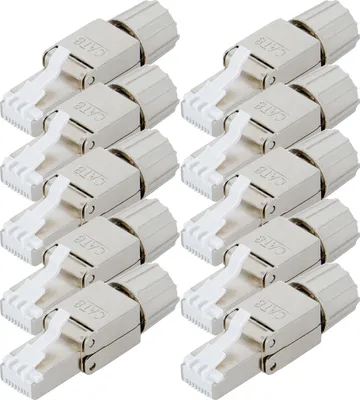 Produktbild von PremiumX 10x Netzwerkstecker Cat 8 RJ45 Stecker LAN Netzwerk Werkzeuglos