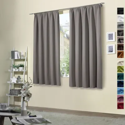 Produktbild von heimtexland ® 2 Stück Thermo Verdunkelungsvorhänge Sonnenschutz Kälteisolierung Verdunkelungsgardinen Kräuselband Vorhang Typ139 Schlamm HxB 145 x 135 cm