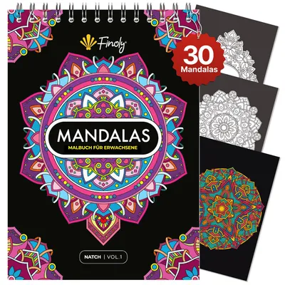 Productafbeelding van Mandala-kleurboek - Met spiraalbinding en hoogwaardig papier - Geschikt voor volwassenen en kinderen - Formaat A4