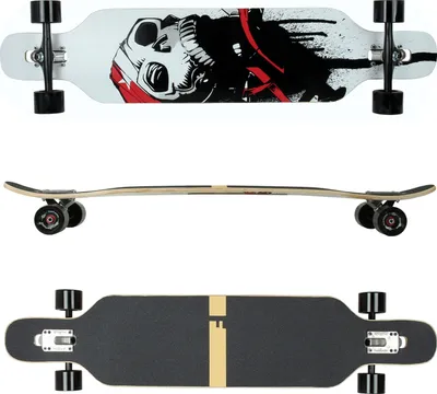 Produktbild von Design weiß Totenkopf Ahornholz (Flex 1) FunTomia® Longboard - 2758