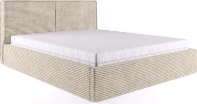 Produktbild von FEDVE Polsterbett Doppelbett Lyckan Schlafzimmer Bett Bettkasten 140x200 cm Beige (Poso 02)