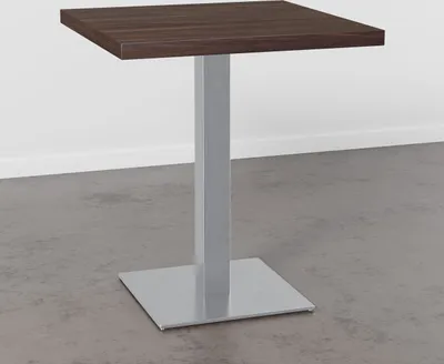 Produktbild von Bistrotisch 70x70 cm | Walnuss | Edelstahl Gestell