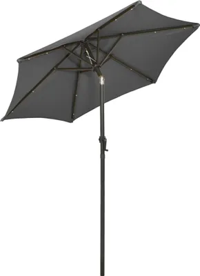 Image de vidaXL Parasol avec éclairage LED Anthracite 200x211 cm Alu