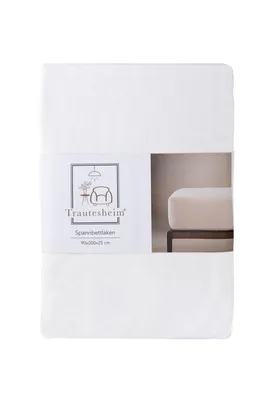 Zdjęcie produktu dla Prześcieradło Trautesheim, 90 x 200 x 25 cm, 100% bawełna, białe