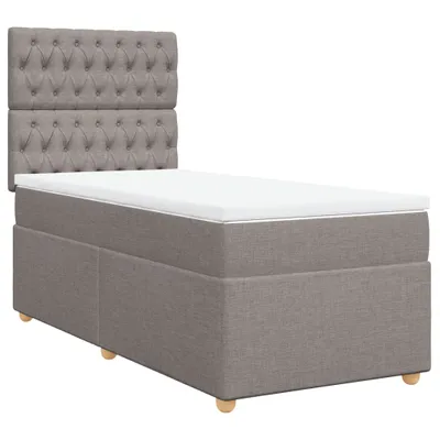 Produktbild von Boxspringbett mit Matratze Taupe 90x200 cm Stoff