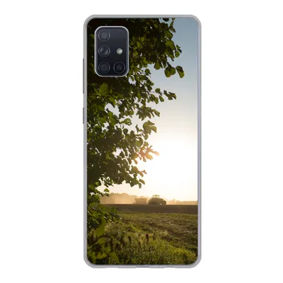 Produktbild von MuchoWow® Handyhülle Schutzhülle Hülle für Samsung Galaxy A71 Traktor - Bauernhof - Sonne Silikon Softcase Handy Hülle - Kartenbesitzer