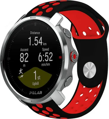Produktbild von Strap-it Polar Grit X Sportarmband (Schwarz/Rot)