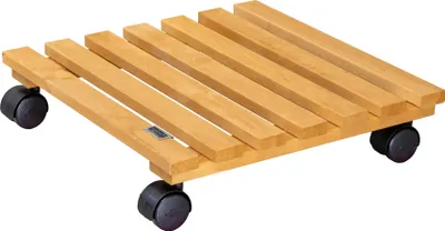 Produktbild von WAGNER Pflanzenroller NATURE 35 x 35 x 8 cm, für den Innenbereich, Erle massiv, geölt, Tragkraft 100 kg, EU Ware - 20083501