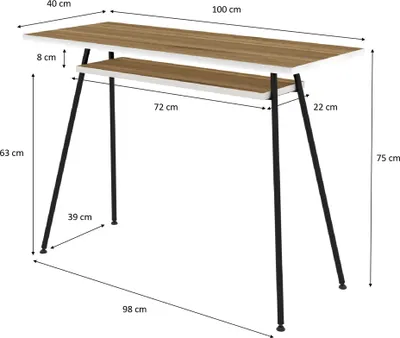 Produktbild von PAPERFLOW Schreibtisch easyHome LV1 weiß/walnuss