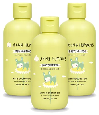 Obrázek produktu pro 3x Jemný dětský šampon Tiny Humans – extra jemný a přírodní – 200 ml – výhodná sada – 3 kusy