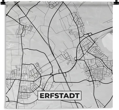 Produktbild von MuchoWow® Wandteppich Wandbehang Stadtplan - Erfstadt - Karte - Deutschland - Karte 150x150 cm Tapisserie Dekoration Wandtuch - Wohnaccessoires - Modernes