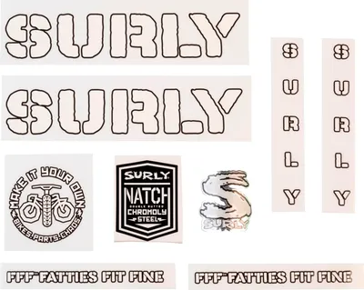 Zdjęcie produktu dla Zestaw naklejek Surly Overspray Make It Your Own, biały