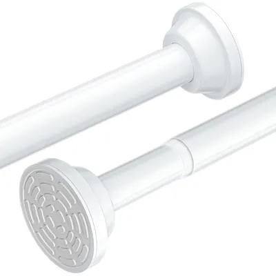 Imagen del producto de Barra ajustable para cortina de ducha, de 60 a 120 cm, de acero inoxidable, sin necesidad de taladrar, para baño