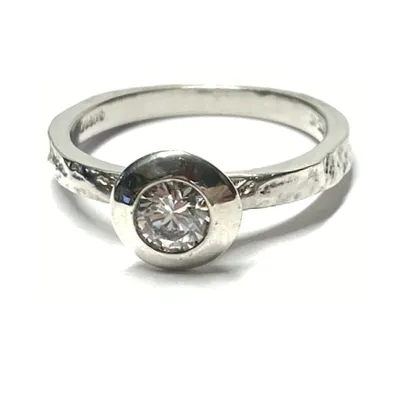 Produktbild von Ring 925 Silber rhodiniert Zirkonia Solitärring Vorsteckring #58