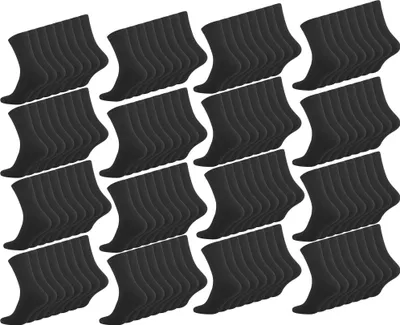 Produktbild von Socken Strümpfe 128 Paar Sportsocken Arbeitssocken Schwarz Baumwolle 39-42 Set